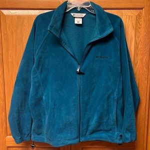 Columbia teal fleece jacket 1X